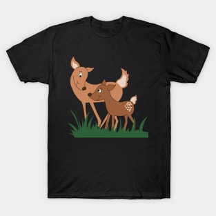 Woodland Deer Mommy and Baby T-Shirt